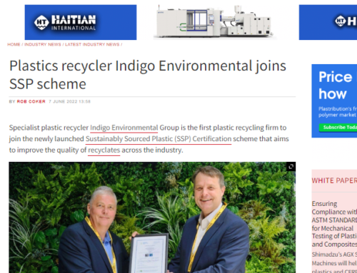 Interplas Insights – Plastics Recycler Indigo Environmental joins SSP Scheme