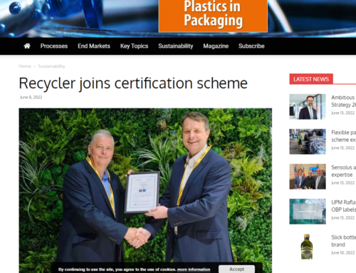 Plastics in Packaging Magazine – Recycler joins SSP Certification Scheme